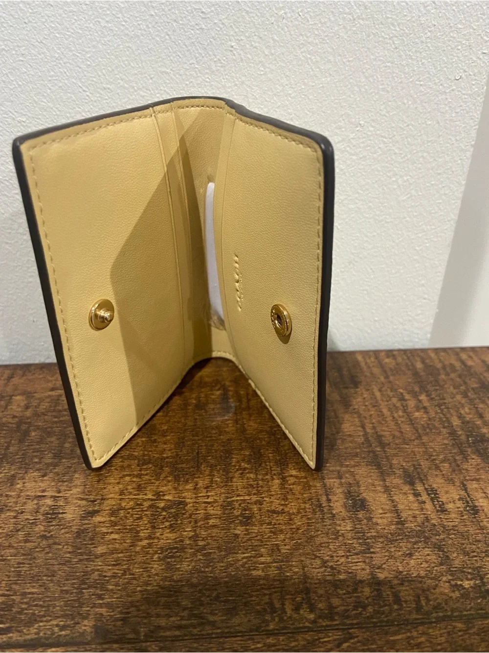 Coach Card Case With Charm In Signature Leather— Light Lemon